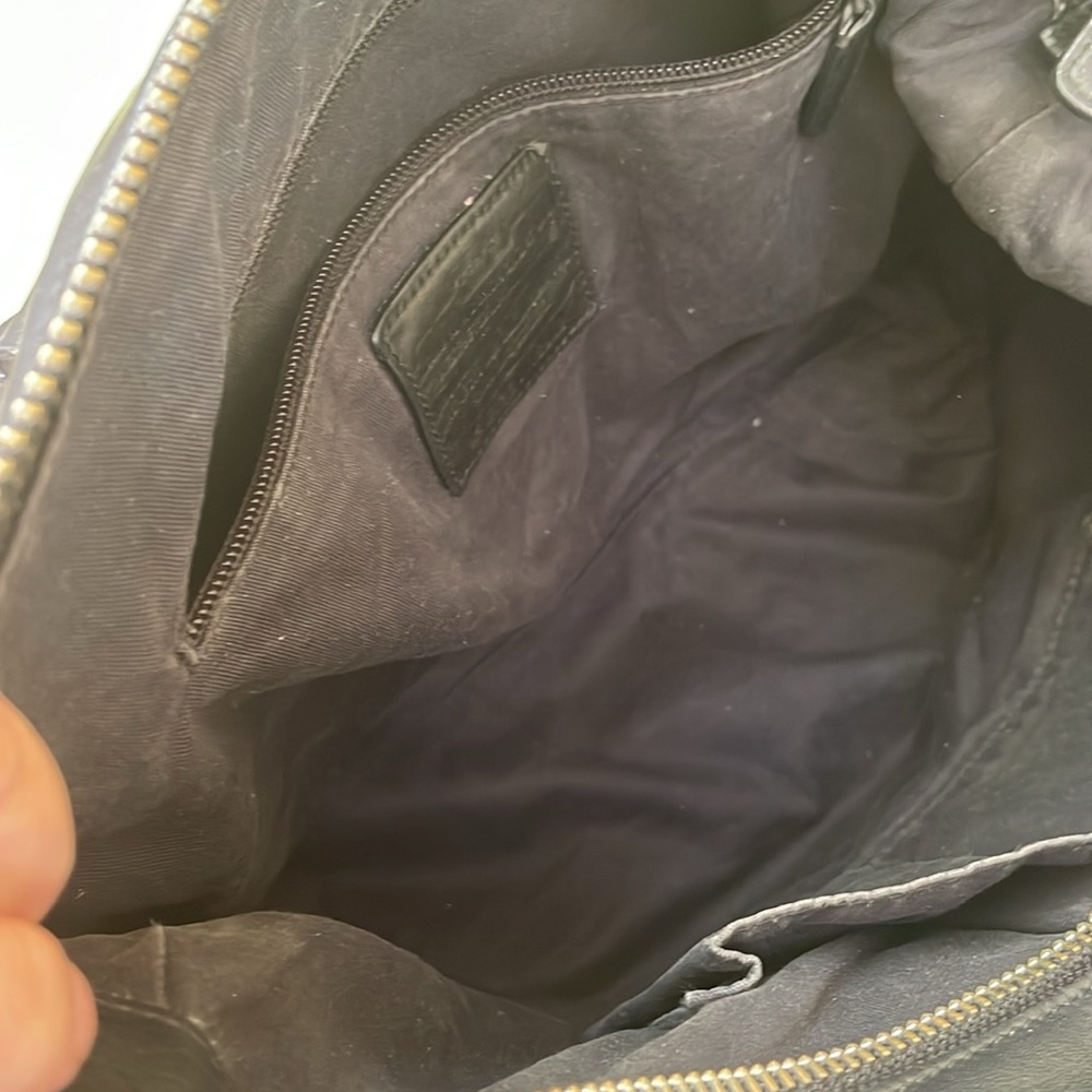 Vintage black/silver Coach large leather bag - Picture 12 of 15